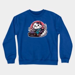 JDM car - Drifting racer cat Crewneck Sweatshirt